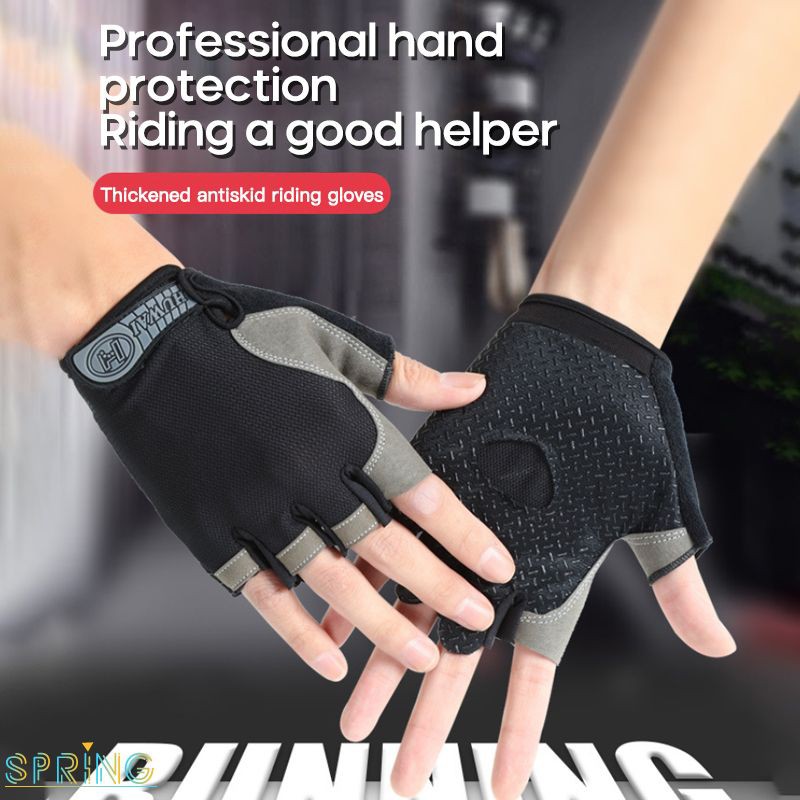 ☪ New Cycling Anti-slip Anti-sweat Men Women Half Finger Gloves
