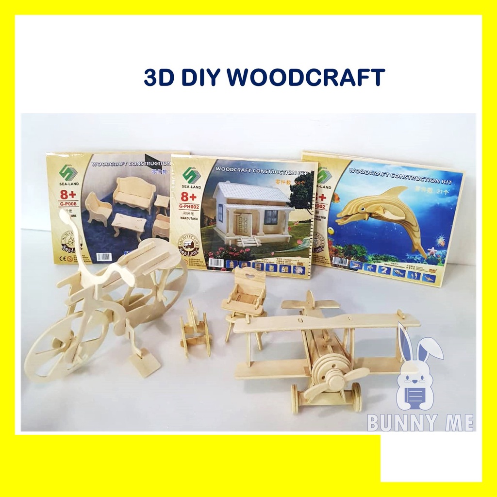 3D DIY WOODCRAFT CONSTRUCTION KIT FURNITURE HOUSE WOODEN