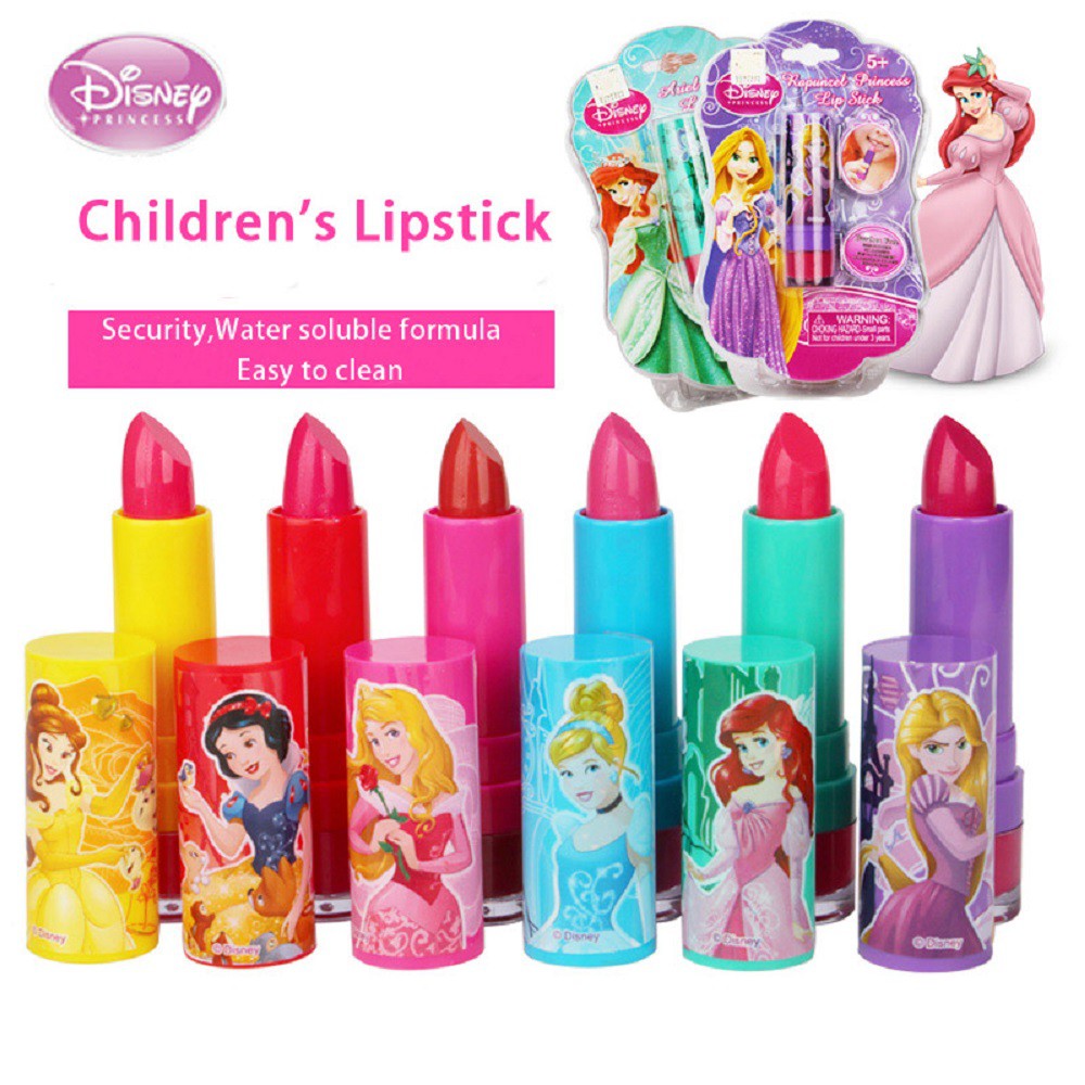 Big SaleDISNEY safe and non-toxic makeup set for kids mainan makeup kids makeup set,Girls Lipstick, lip gloss toys, play house toys, girls gifts