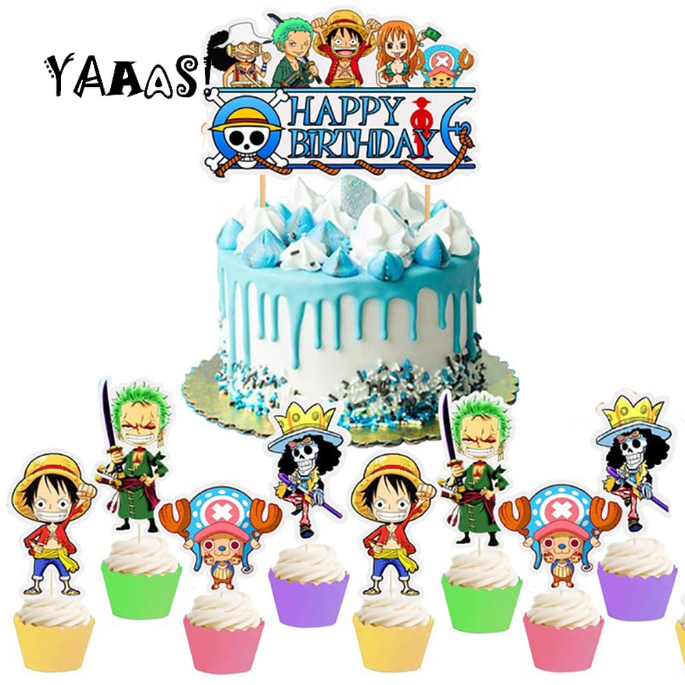 1PC Cake Topper One Piece Cake Topper Happy Birthday Party New Year ...