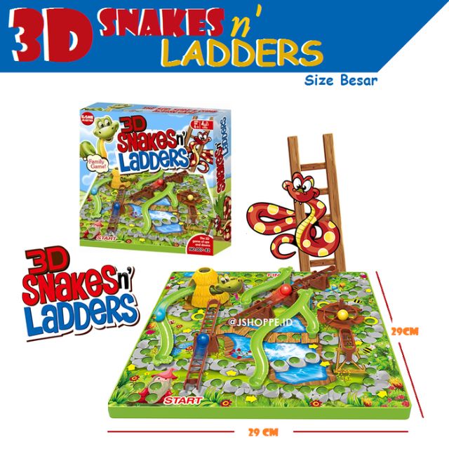 3d snakes and ladders Game (Green Box) Shopee Singapore