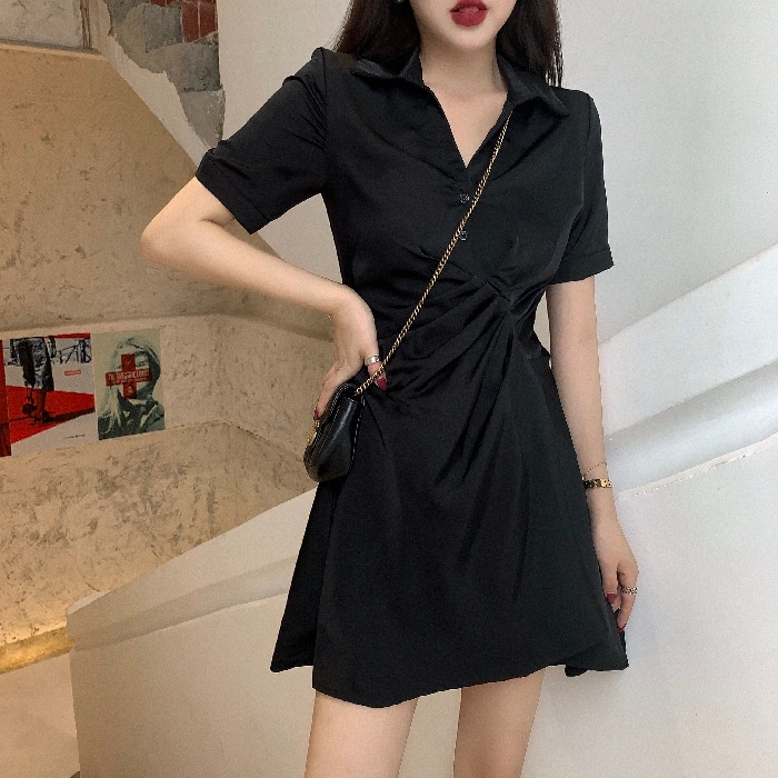 Casual summer hot sale black dress