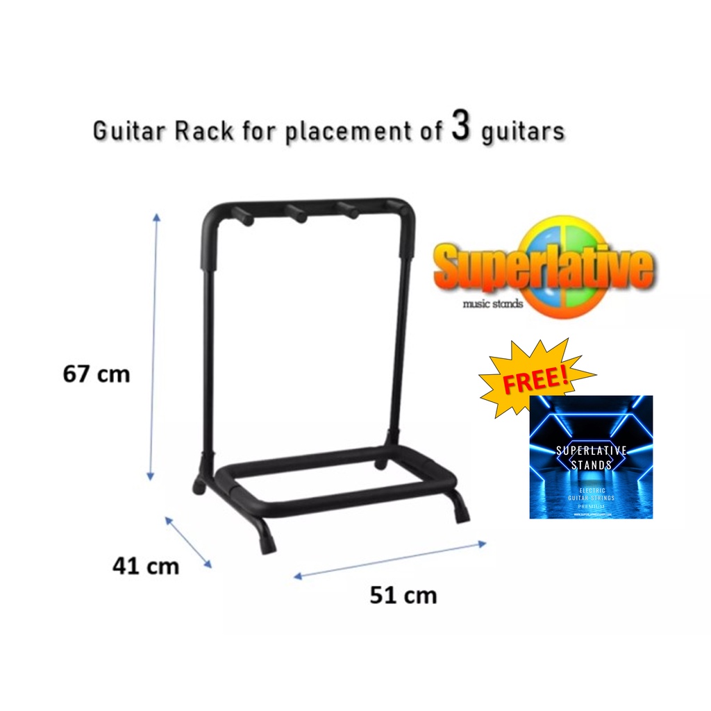 Guitar Stand For 3 Guitars Multi Guitar Rack Electric/Acoustic Guitars For Guitarists Black