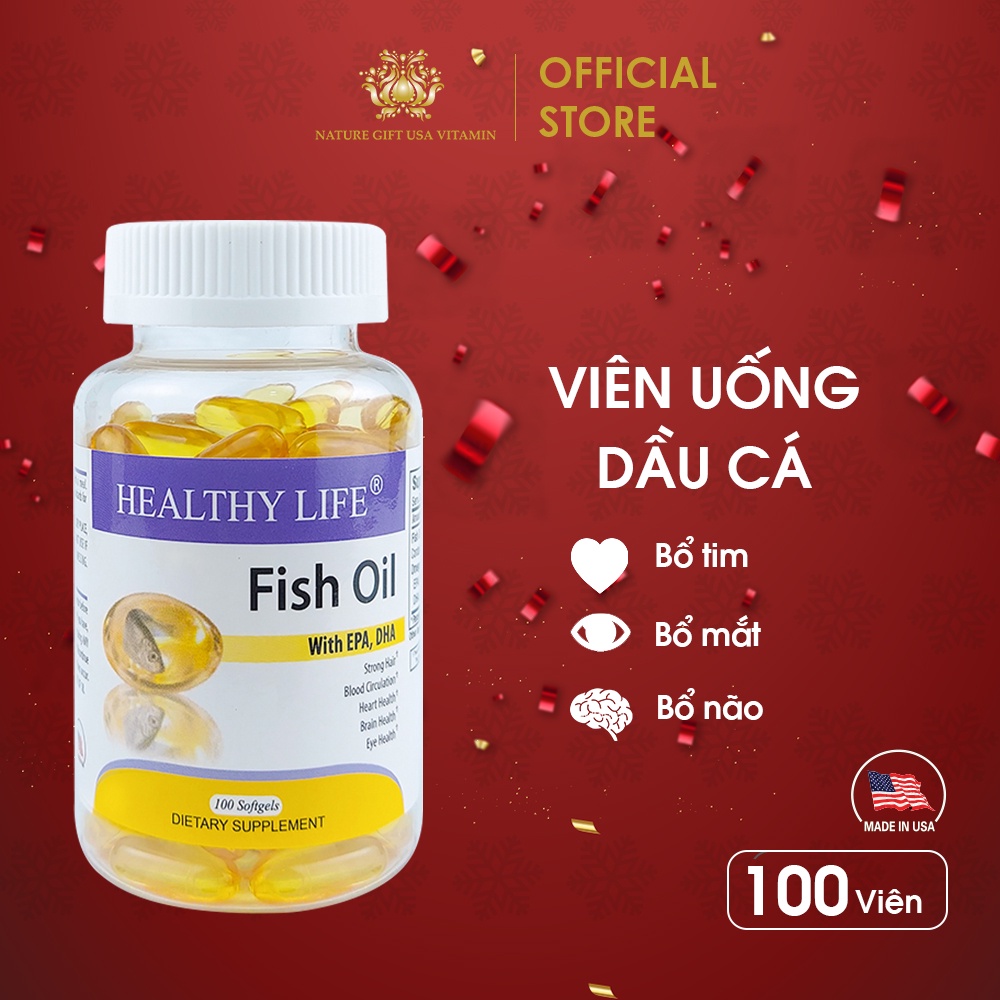 Healthy Life Fish Oil Oral Oil Supplement EPA And DHA, Good For Eyes, Brain, Heart (100 Tablets