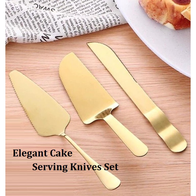 Gold cake clearance cutting set wedding