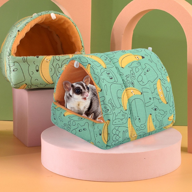 Image showcasing Hamster Winter Bed Hideouts Plush Houses Small Animal Nest Cute Warm ...