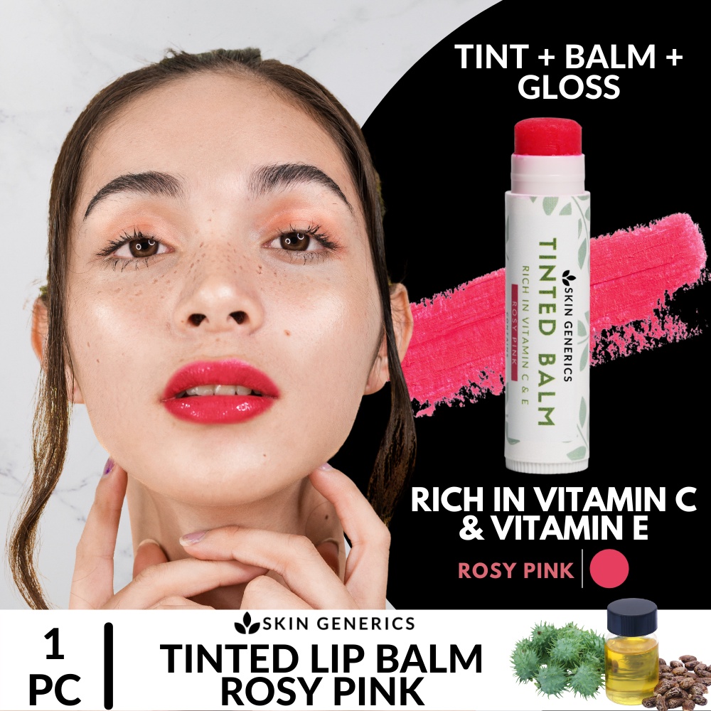 [ LIP TINT BALM ROSY PINK ] SkinGenerics Shades Tinted Lip Balm Lip