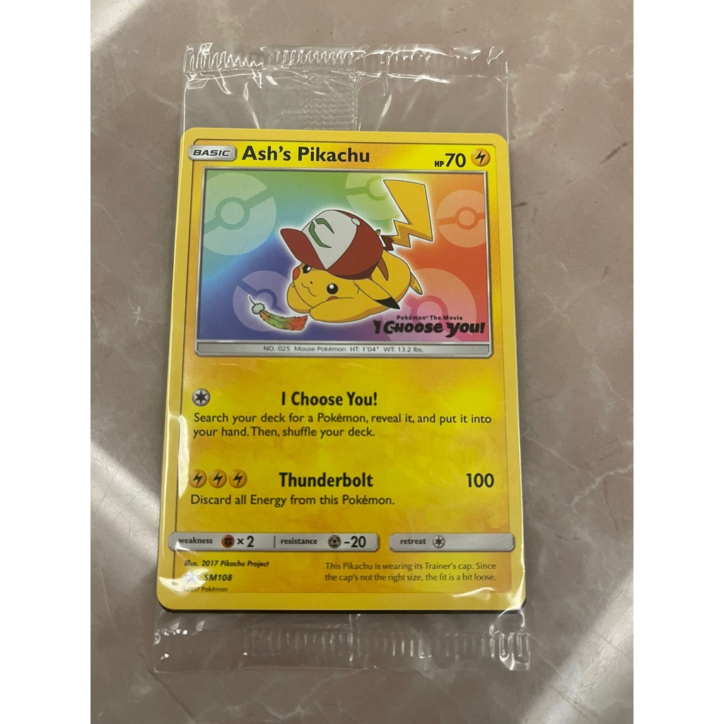 Pikachu ] Pokemon Movie I Choose You Ash's Pikachu Promo Card TCG SM108 |  Shopee Singapore