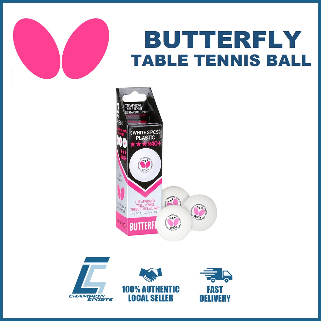 Butterfly 3Star R40+ Table Tennis Balls (3Balls in a Box) Shopee