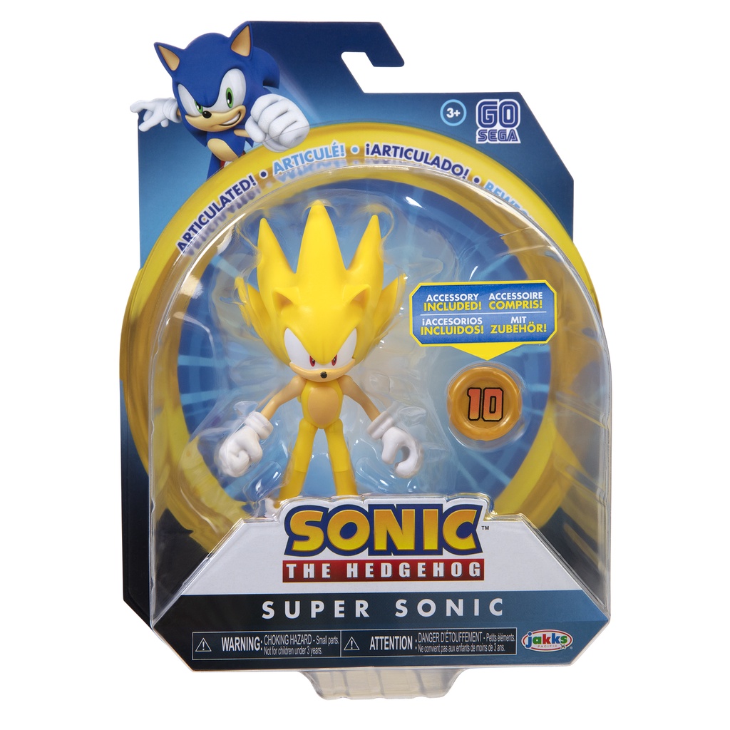 Sonic The Hedgehog 4inch Super Sonic with Accessories Articulated ...