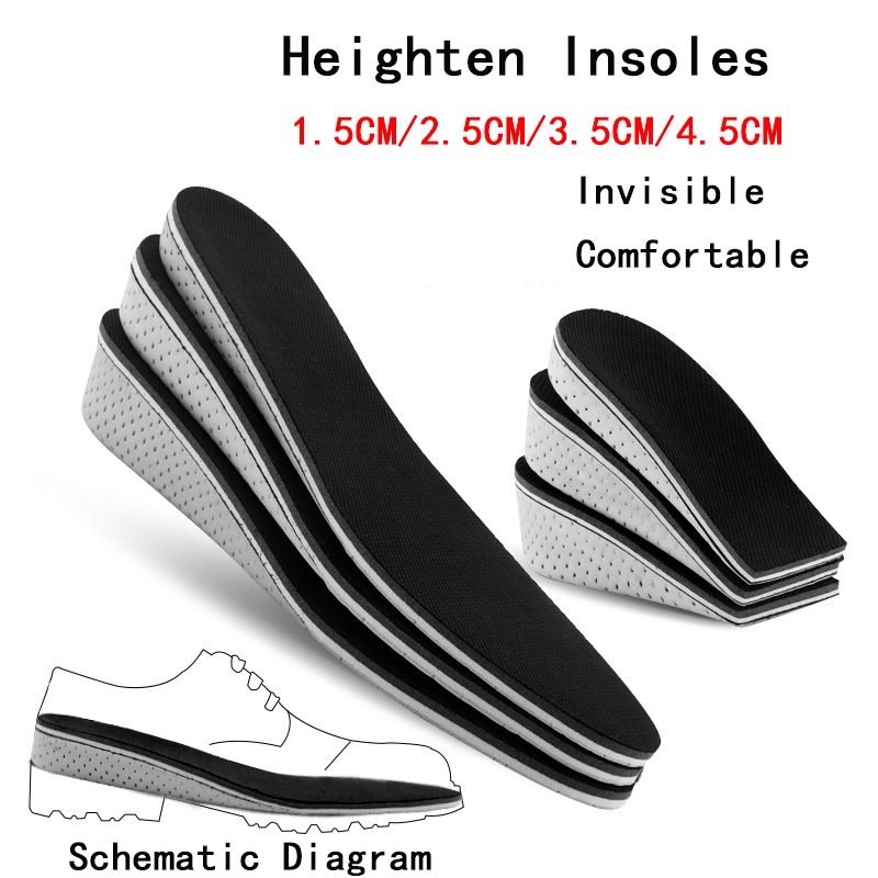 1 Pair Hard Breathable Memory Foam Height Increase Insole for