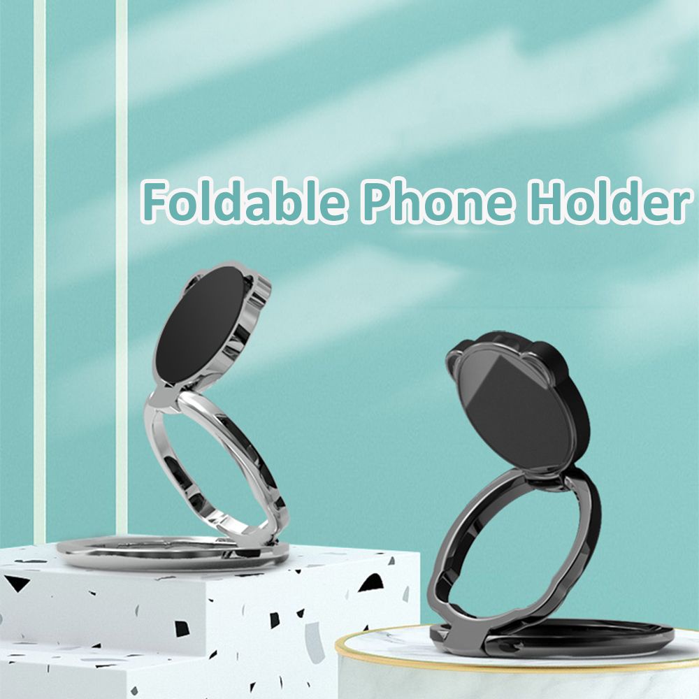 360 Rotation Foldable Mobile Phone Stand Back Ultra Thin Phone Ring Holder Cute Portable For Desk Metal Finger Kickstand