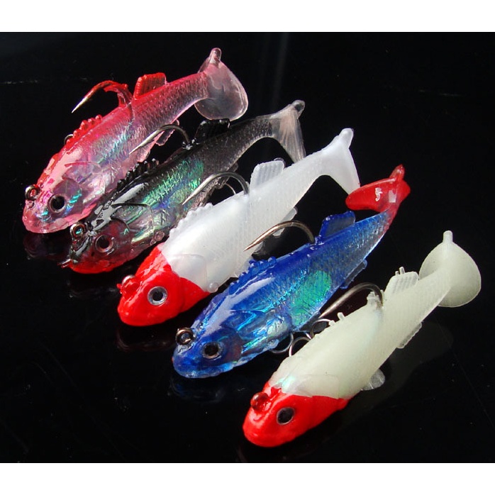 UMPAN IKAN BAHAN KARET LENTUR SINNIKING BISA PILIH WARNA 8CM - Gambar 2