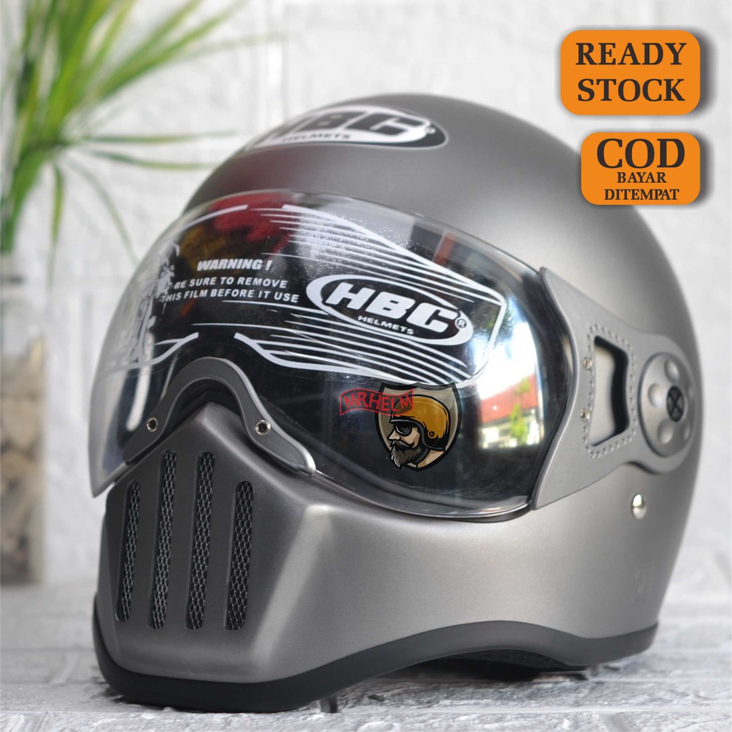 Full FACE MOTORCYCLE HELMET HBC PILOT VISOR (MR HELM) | Shopee Singapore