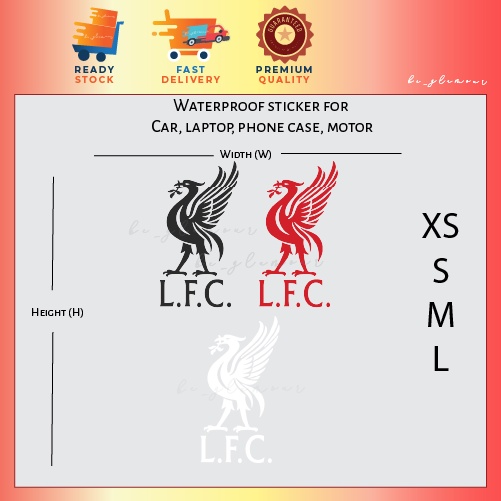 LFC Liverpool Football Club sticker reflective premier league stiker ...