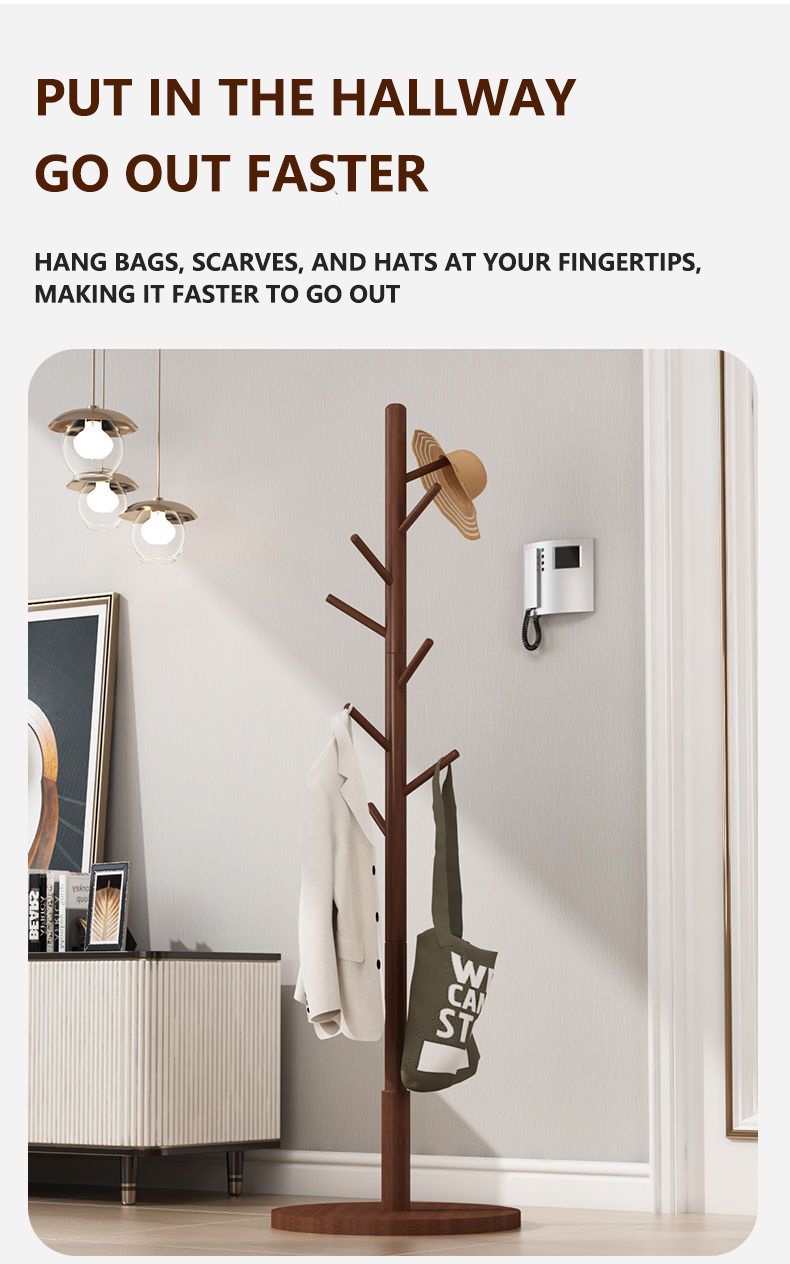 [TOP SALE]🔥 Wooden Clothes Hanger Rack Nordic Style Clothes Hanger