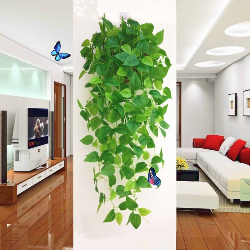 [Featured]Artificial Green Ivy Leaf Vine Garland Plants / Simulation Wall Hanging Fake Flower / Fake Foliage Rattan string / Plastic Creeper Ivy Wreath Hanging / Artificial Plant Wall Decor / diy Hang