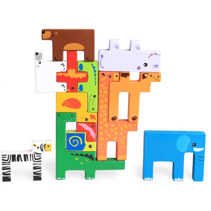 Children Animal Shape And Stack Puzzle Blocks | Shopee Singapore