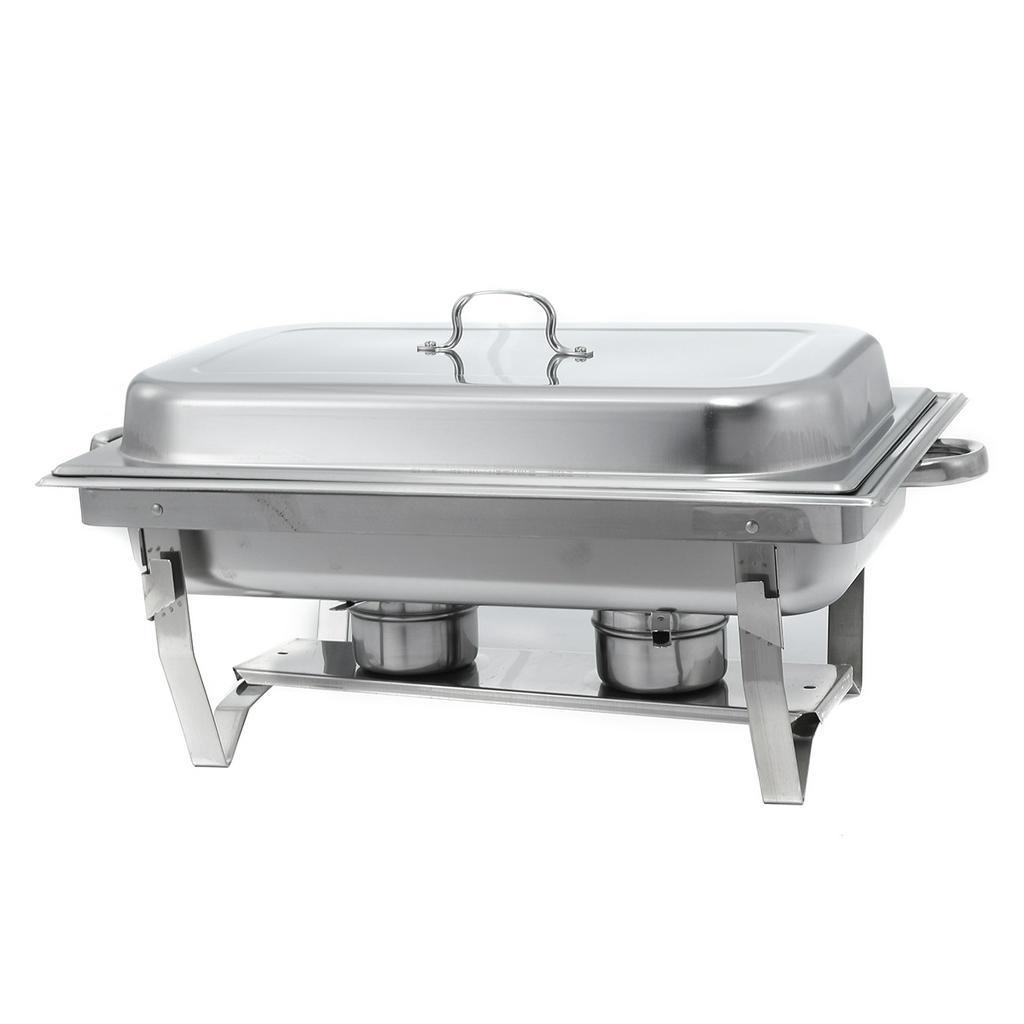 11L 3 Plates Foldable Stainless Steel Square Buffet Stove Dish Set ...