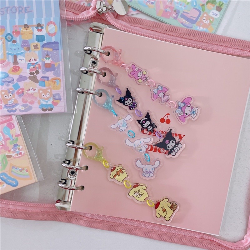 Sanrio Keyring Pompompurin My melody Kuromi Keychain Cinnamon Roll Cute ...