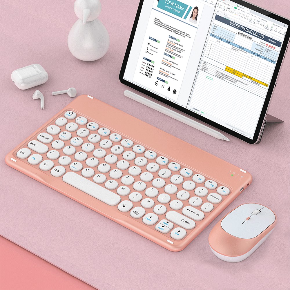 Universal 10 Inch Portable Wireless Bluetooth Rechargeable Keyboard Mouse  For Android IOS PC Tablet Phone Laptop Notebook | Shopee Singapore