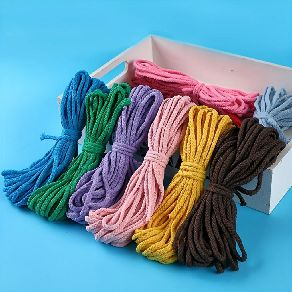 Colorful Cotton Rope 5mm Thick 10m diy Hand-woven Cotton | Shopee Singapore