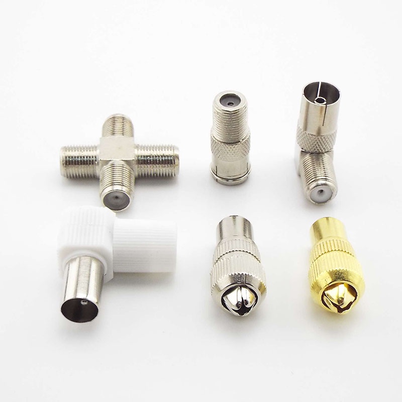 RF male Female to TV Male/Female Connector Adapter Coaxial 90 Degree ...