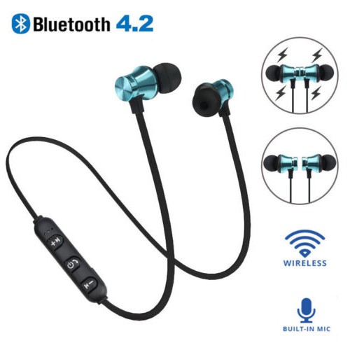 Bluetooth 4.2 Stereo Earphone Headset Wireless Magnetic In Ear