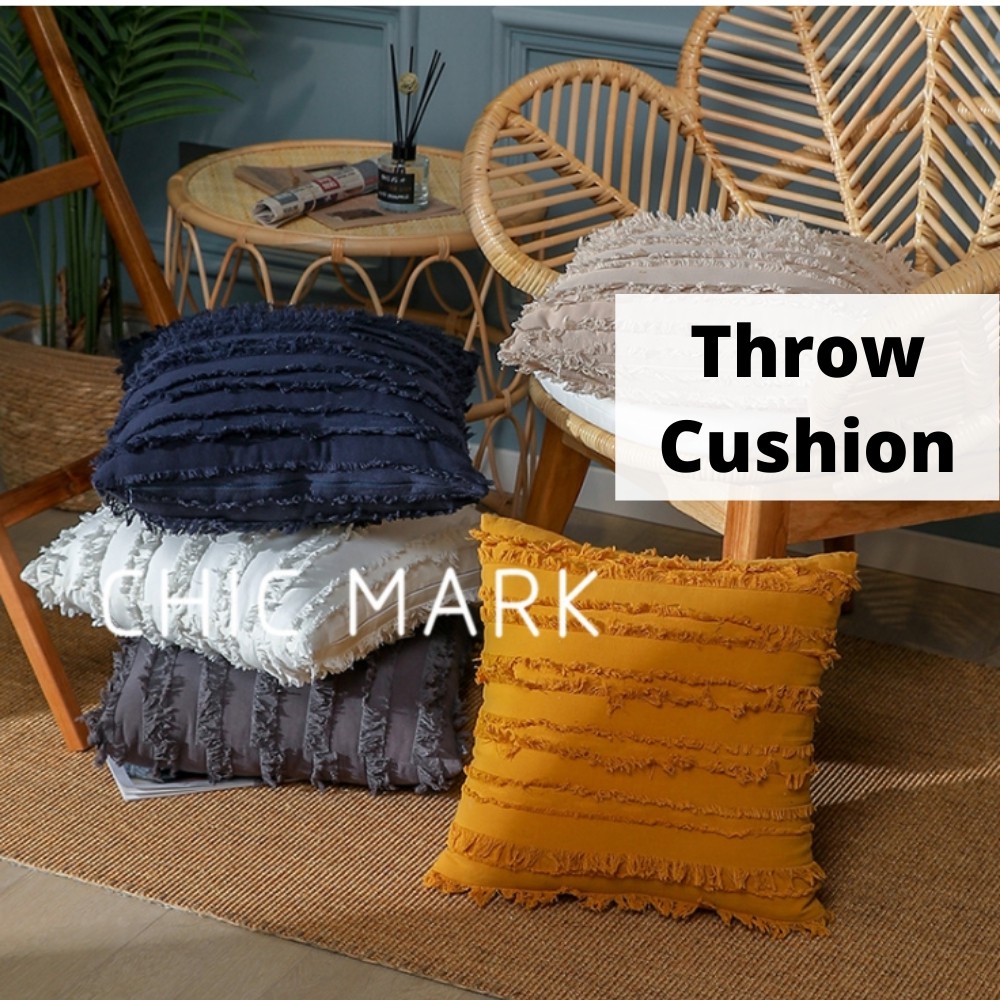 {SG} Decorative Throw Pillow Case Cushion Cover Soft Cotton Linen with