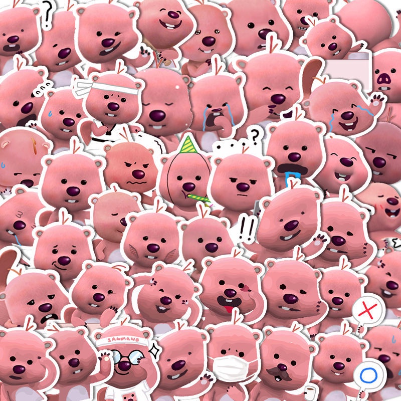Korea loopy Cute Little Beaver kakaotalk Emoji Pack Sticker Laptop