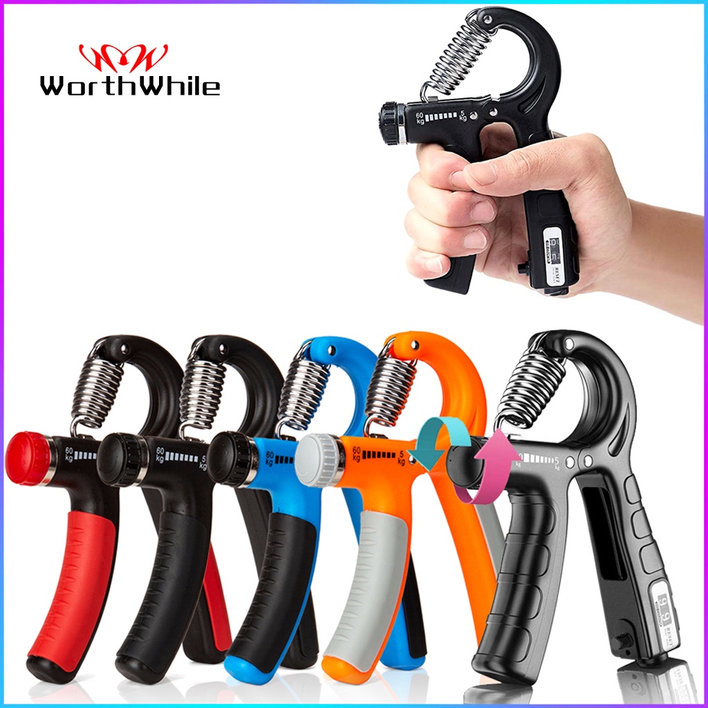 WorthWhile 5-60Kg Adjustable Hand Grip Men Countable Finger Strengther ...