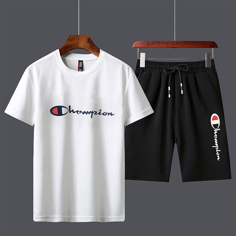 Men T-shirt Short Sleeve Tshirt + Shorts Sets Round Neck T shirt Men Clothing T-shirts