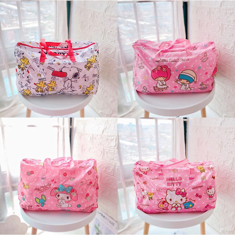 Cartoon Stitch Doraemon Melody Foldable Folding Trolley Travel Bag Hand