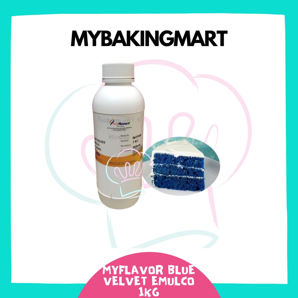 Mybakingmart Myflavor Blue Velvet Emulco 1kg FLAVOR FLAVOR Blue FOOD
