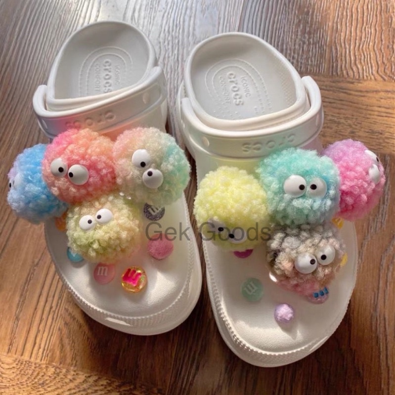 Pom Pom Crocs Jibbitz Ice Cream Decorations Eyes Crocs Charm Charms ...