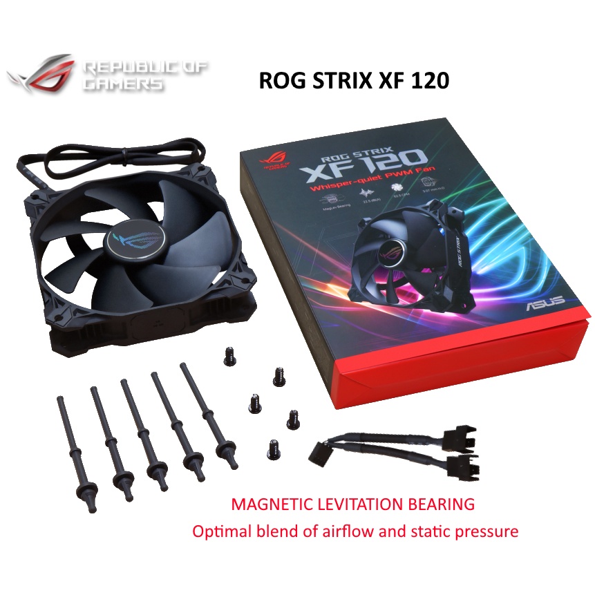 ASUS ROG STRIX XF 120 Whisper-quiet, 4-pin PWM fan for PC cases ...