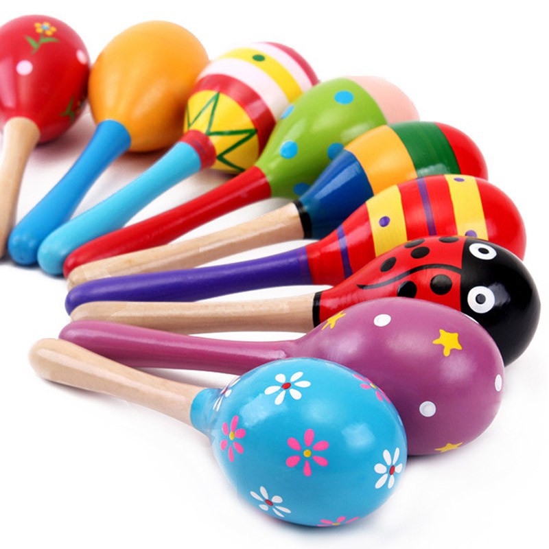1 Pcs Colorful Wooden Toys Noise Maker Musical Baby Toys Rattles Baby ...