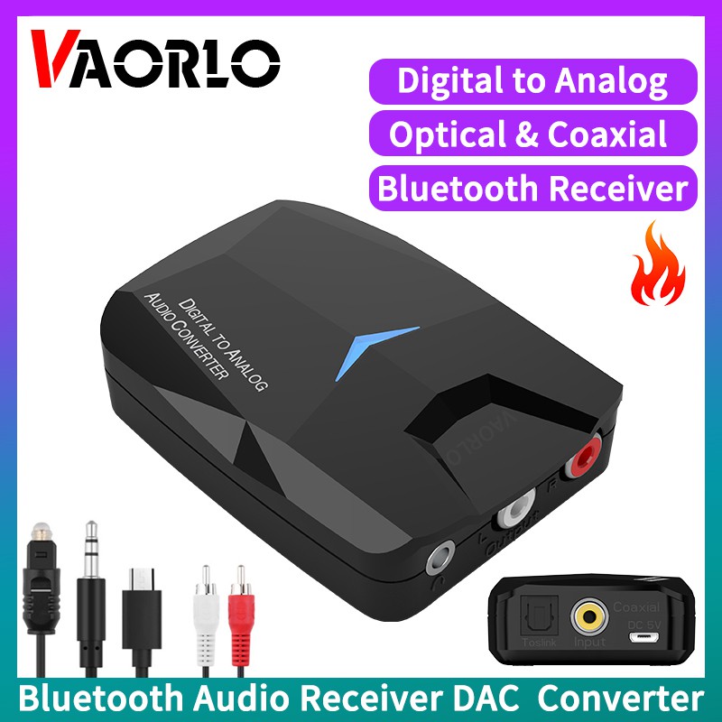 Bluetooth 5.0 Audio Receiver DAC Digital to Analog Converter 3.5mm AUX ...