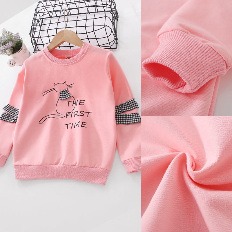 Girls autumn Tshirt 2021 new Pullover foreign style middle school