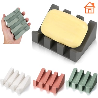 Self Draining Drying Silicone Mat Soap Dish/Soap Holder/Tray ( Set of 3  Pieces