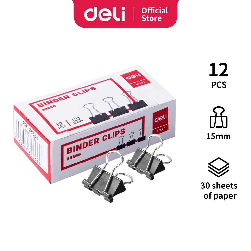 Deli Binder Clip 15Mm bebas karat dilapisi oleh eletroforesis (105) E38566 - Gambar 2