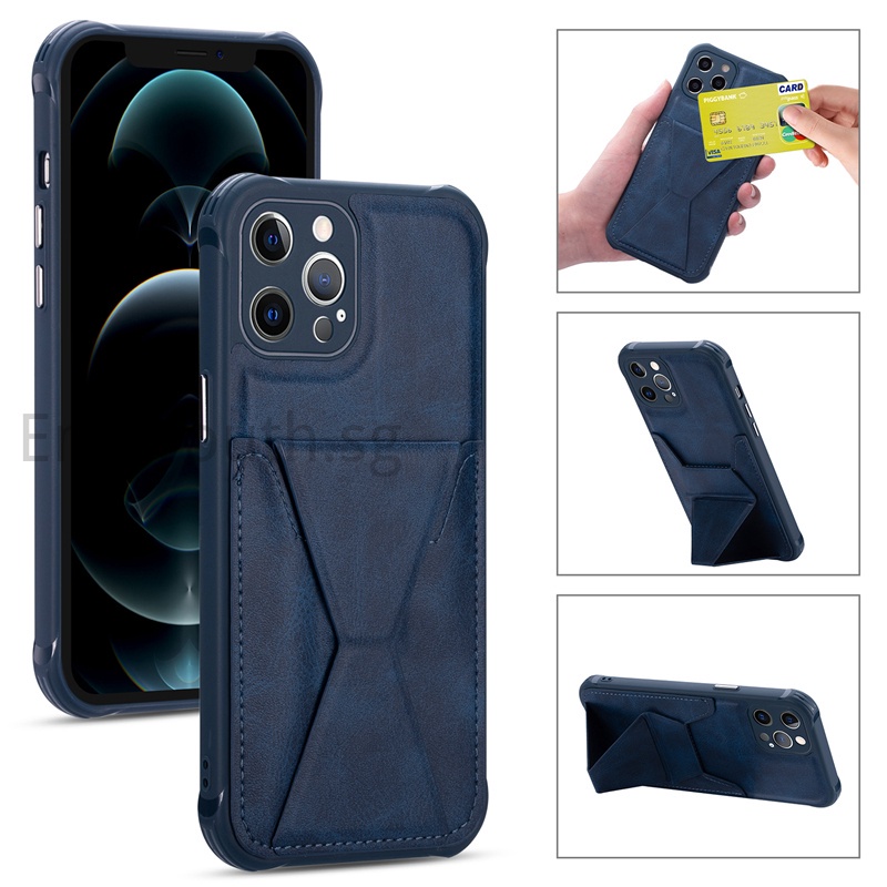 Luxury Leather Casing for iPhone 14 Pro Max 12 13 11 Casing with Card Holder X XS MAX XR 7 8 Plus Vertical Stand Cover
