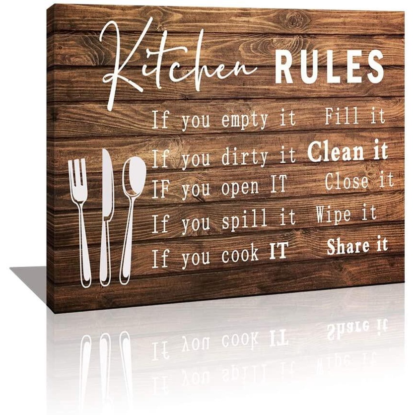 Kitchen Inspirational Quotations Canvas Painting Print Wall Art Frame ...