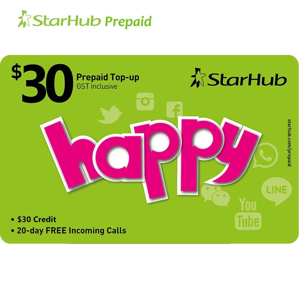 forvrængning Isaac service StarHub Prepaid SGD30 Top-up (Free SGD4.50 Bonus Credit) | Shopee Singapore