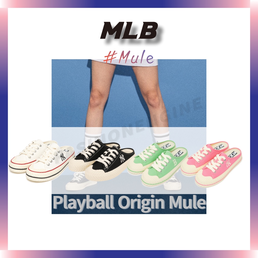 2022 NEW MLB KOREA Playball Origin Mule Team Logo Sneakers 32SHS1111 3AMUUA11N Shopee Singapore