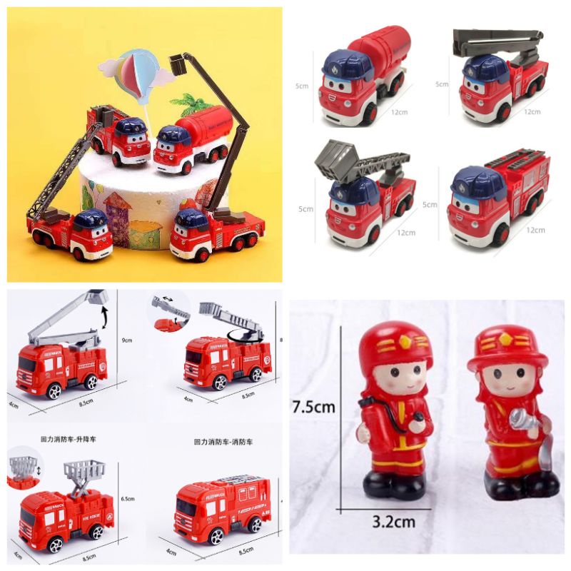 Cake Topper Fire Fighter Fire Engine Fire Truck Cake Deco Toy Shopee   6204e68b9fa6dfde714b7accb7dd7148