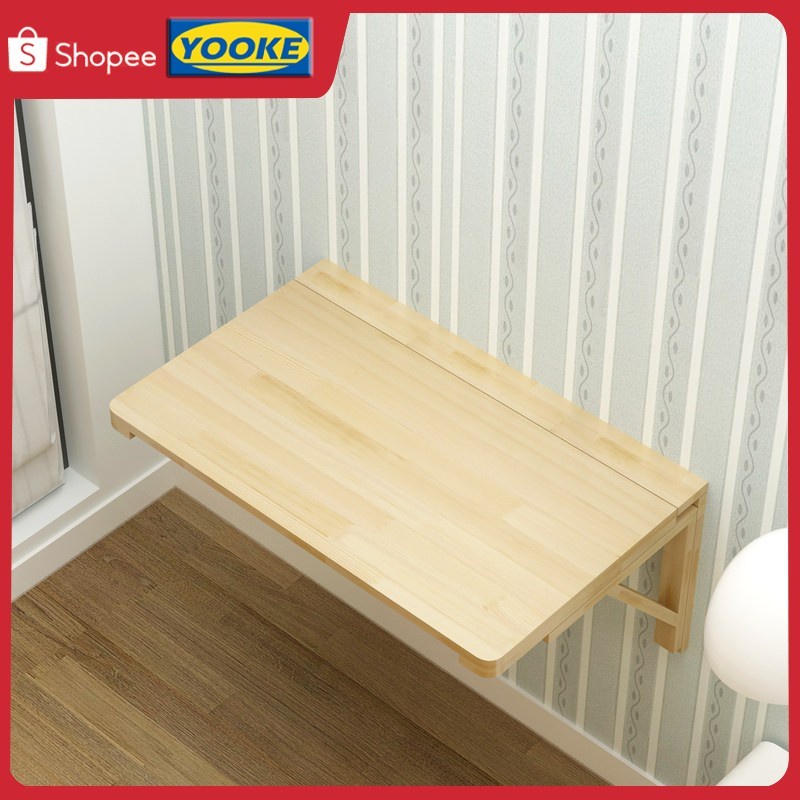Yooke Solid Wood Folding Dining Table Wall-mounted Wear-resistant Easy ...