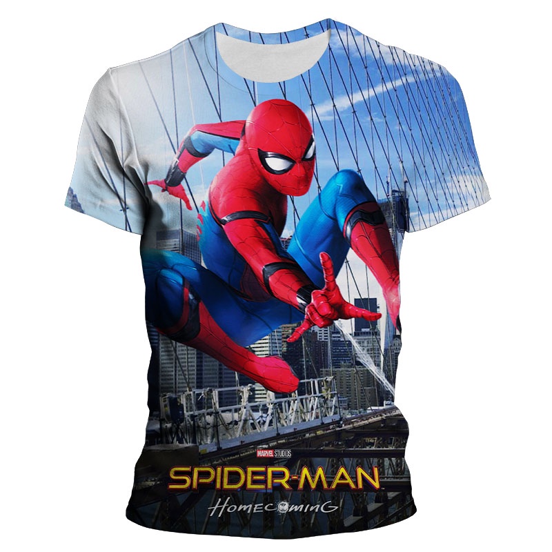 Men's Summer Spiderman Kids Marvel Adult 3D Printed T-Shirts Women's Harajuku Clothing Men's Short Sleeve T-Shirts