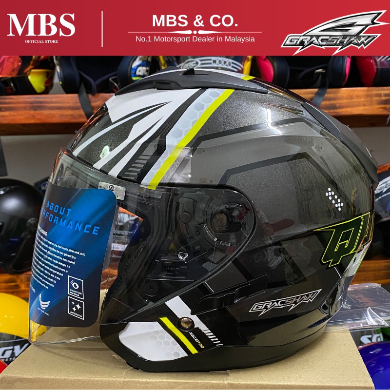 Gracshaw Helmet G555 Quickster (Black) | Shopee Singapore