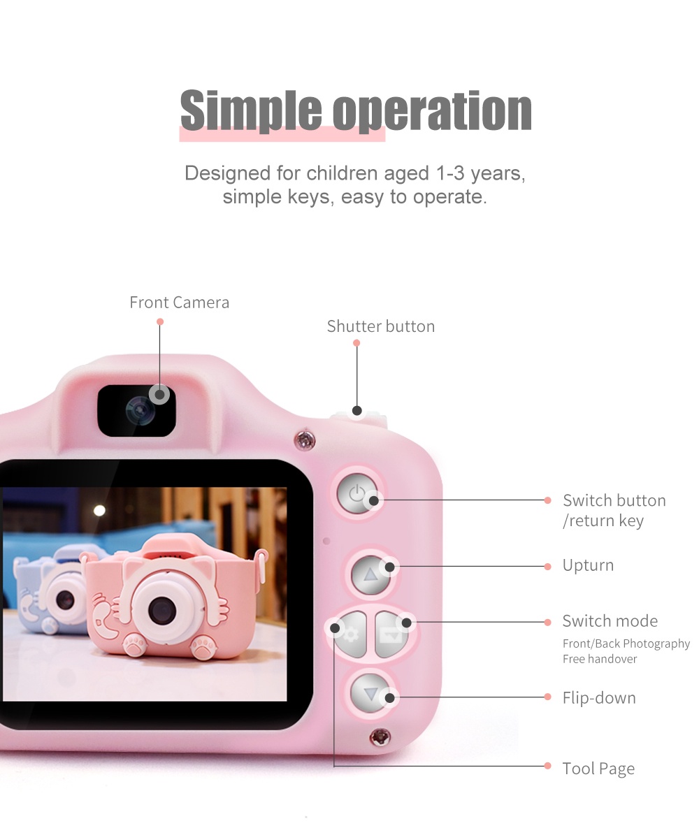 Kids Camera Toy Children Digital Camera Cartoon Photo Kids MINI Camera ...